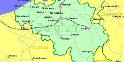 机场在比利时的地图