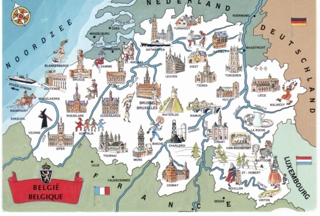 比利时的旅游景点地图