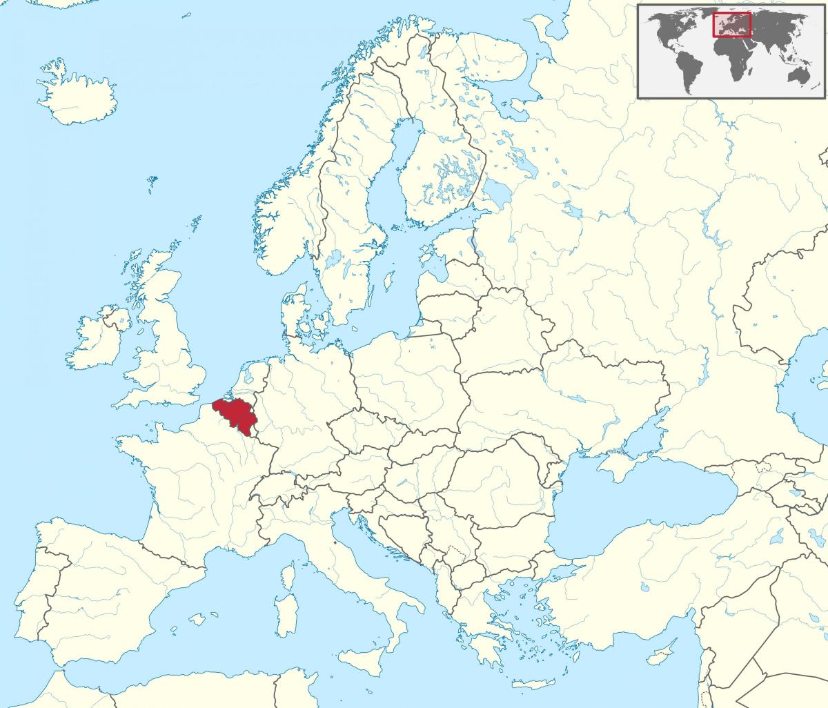 地图的比利时和欧洲