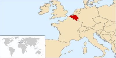 比利时的地图在世界地图